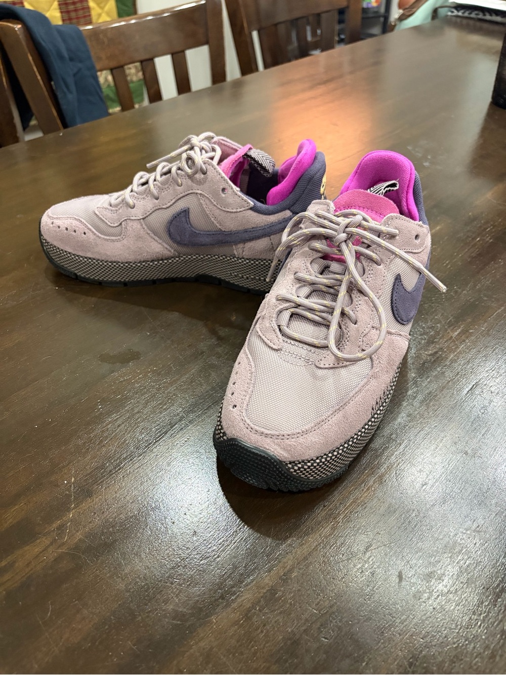 Nike Women’s Lavender Suede & Purple Swoosh Sneakers with Pink Lining